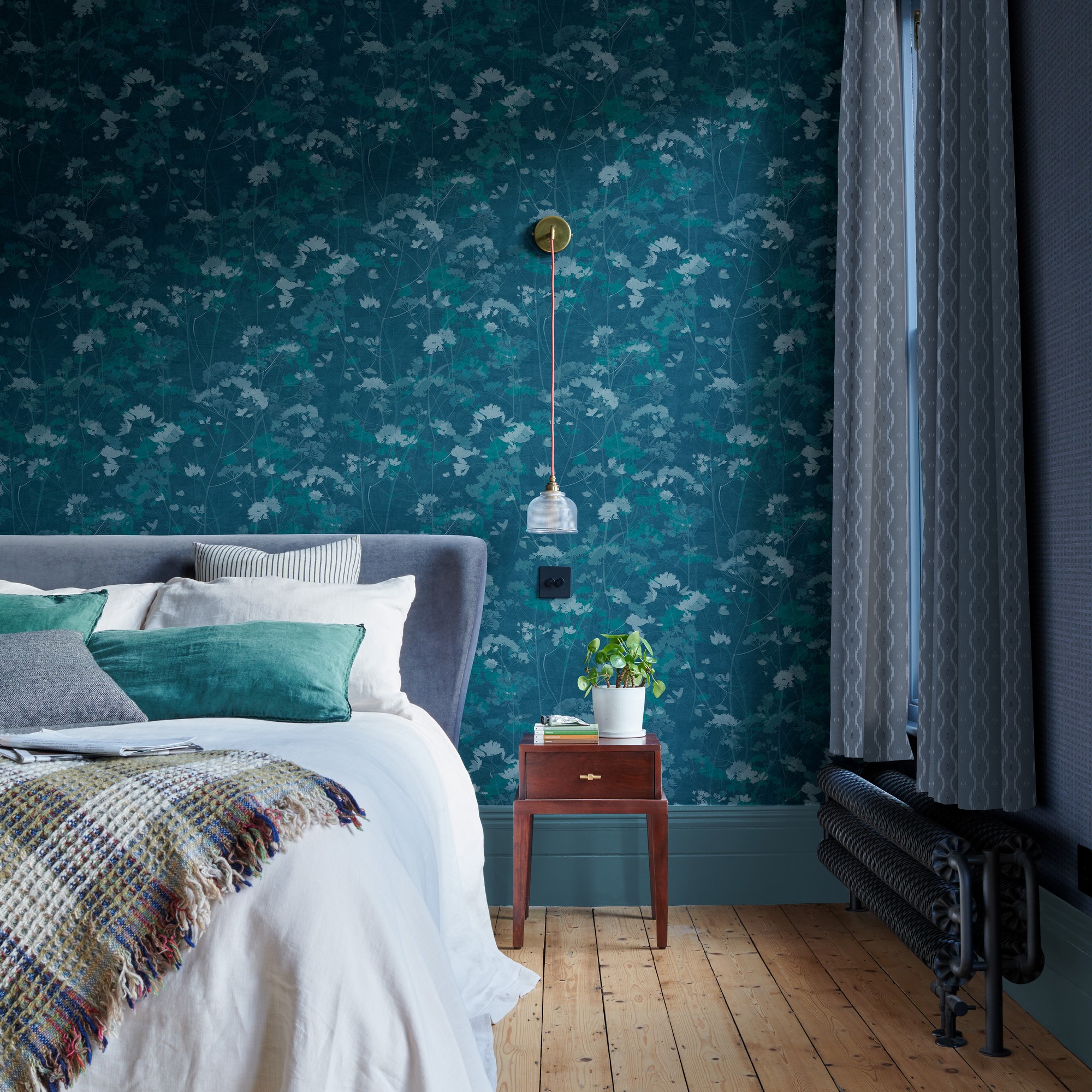 Flower Press Wallpaper 124106 By Graham Brown In Denim Blue